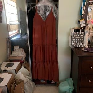 Chiffon bridesmaid dress burnt orange sorella vita